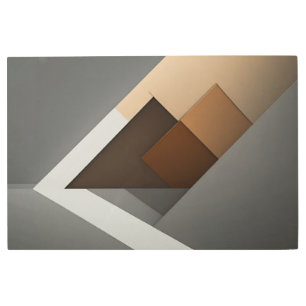 Minimalist Geometric Layered Abstract Metal Print