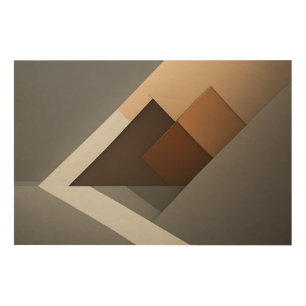 Minimalist Geometric Layered Abstract Wood Wall Art