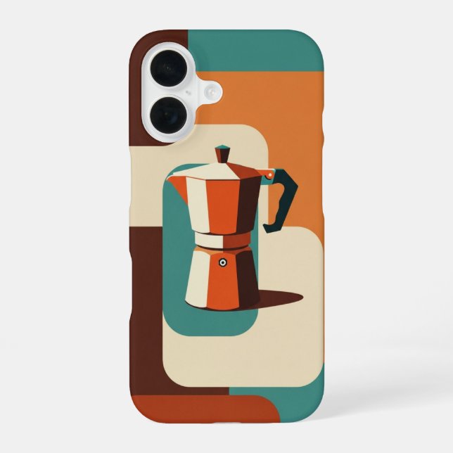 Minimalist Geometric Moka Maker iPhone Case (Back)