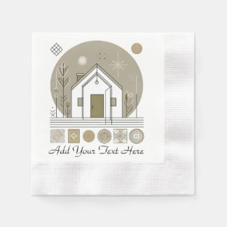 Minimalist Geometric Napkin Design