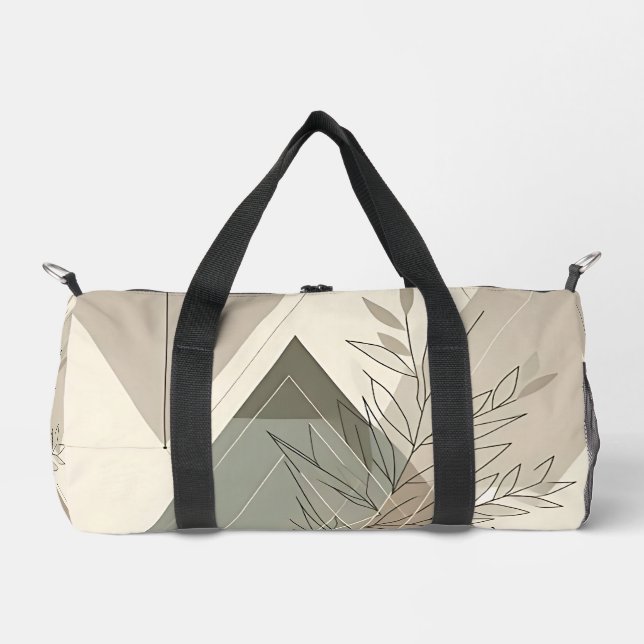 Minimalist Geometric Nature-Inspired Duffle Bag (Front)