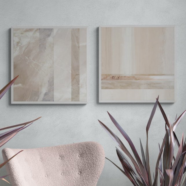 Minimalist Geometric Neutral Abstract Print Wall Art Sets (Creator Uploaded)