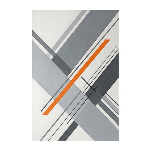 Minimalist Geometric Orange Accent Acrylic Print