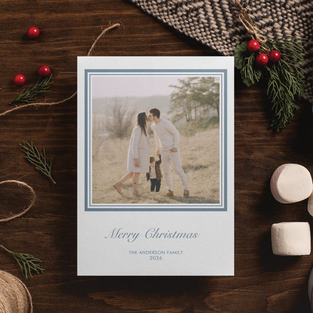 Minimalist Geometric Square Personalized Christmas Holiday Card (Creator Uploaded)