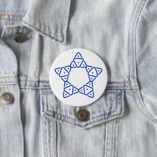 Minimalist Geometric Star of David Art Button