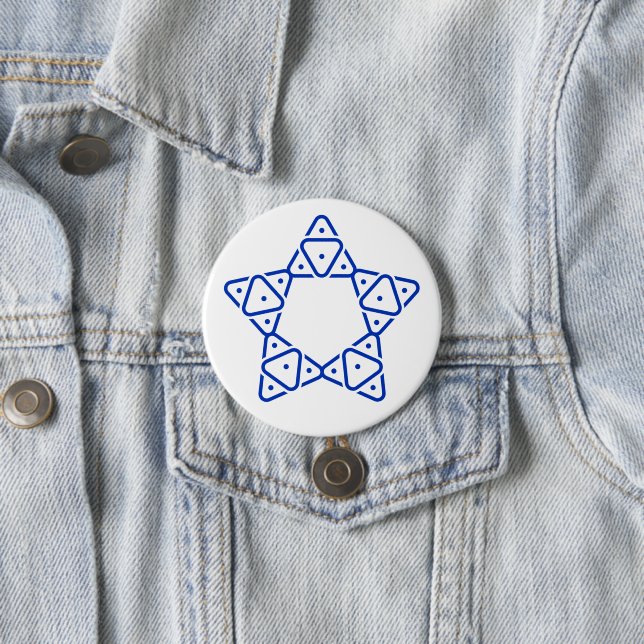 Minimalist Geometric Star of David Art Button (In Situ)