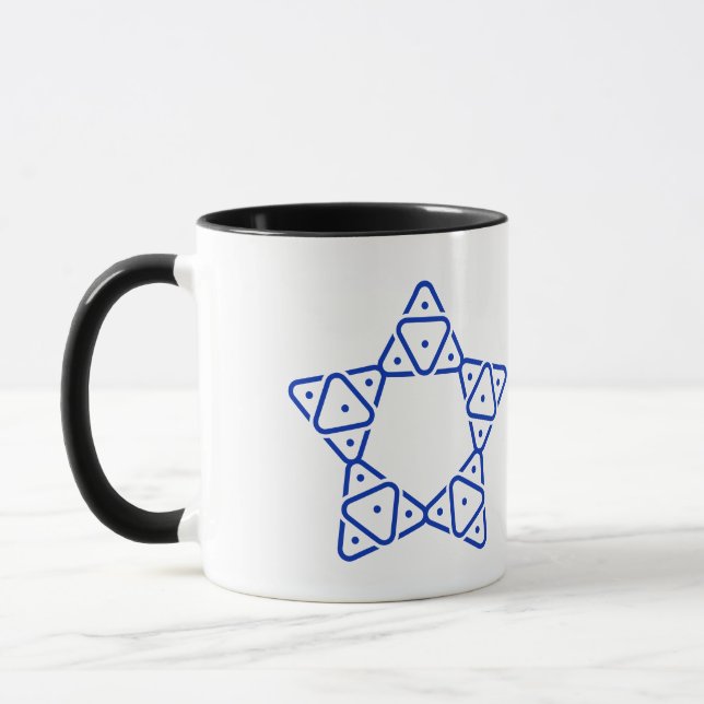 Minimalist Geometric Star of David Art Mug (Left)