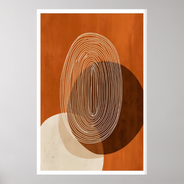 Minimalist Geometric Wall Art - Flowing Lines in (Front)