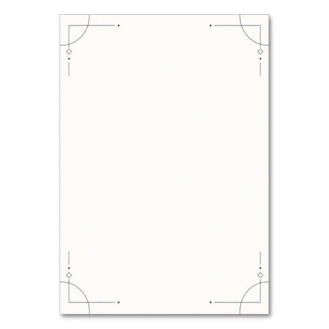 Minimalist Geometric Wedding Table Number (Front)