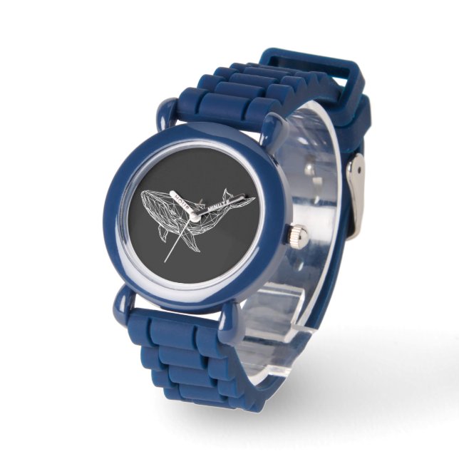 Minimalist Geometric Whale eWatch Watch (Angle)