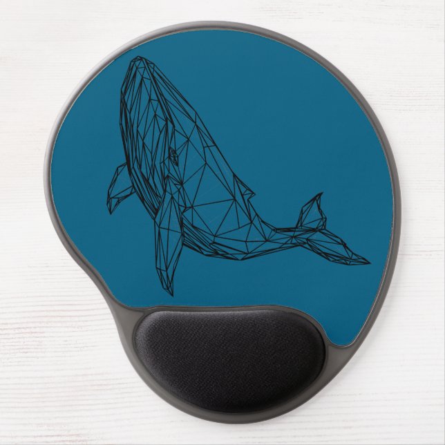 Minimalist Geometric Whale Gel Mouse Pad (Front)
