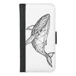 Minimalist Geometric Whale iPhone 8/7 Wallet Case
