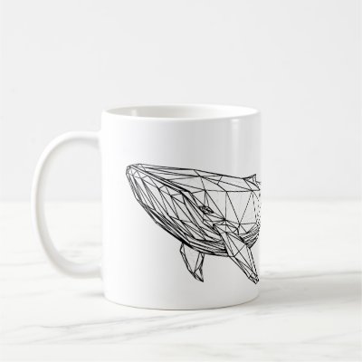 Minimalist Geometric Whale Mug