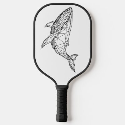 Minimalist Geometric Whale Pickleball Paddle