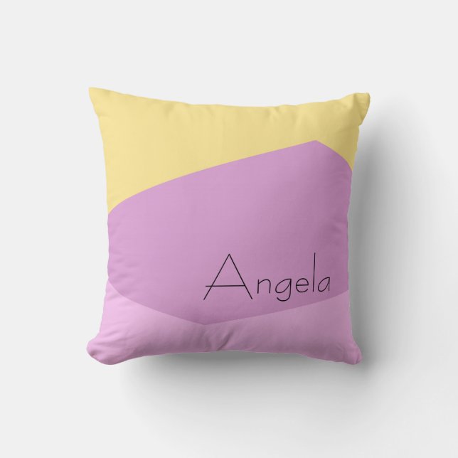 minimalist geometric yellow pink to personalize throw pillow (Front)