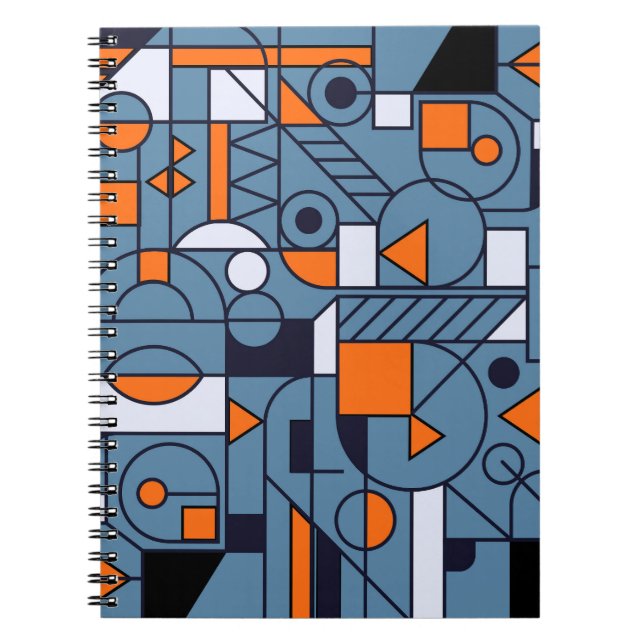 Minimalist Geometry: Retro Abstract Poster Notebook (Front)