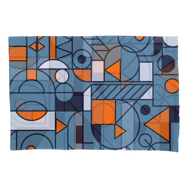 Minimalist Geometry: Retro Abstract Poster Pillow Case (Front)