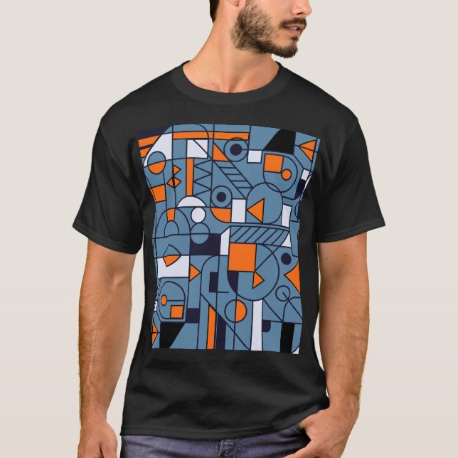 Minimalist Geometry: Retro Abstract Poster T-Shirt (Front)