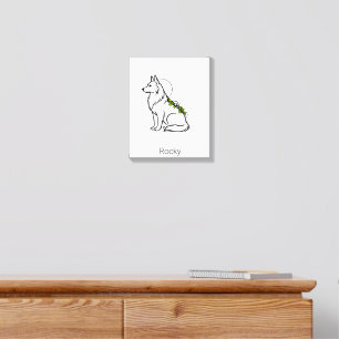 Minimalist German Shepherd Custom Name Canvas Photo Tile
