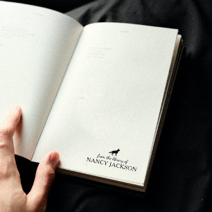 Minimalist German Shepherd Dog, From the Library Rubber Stamp