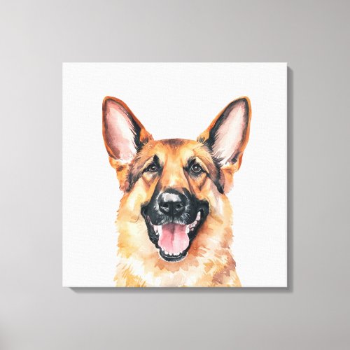 Minimalist German Shepherd Dog Inspired Canvas Print