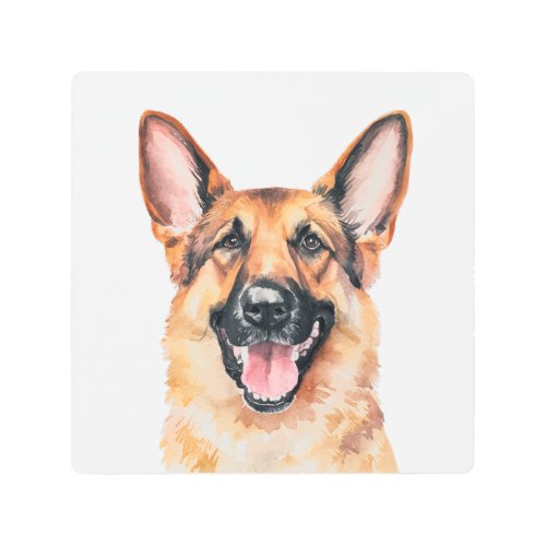 Minimalist German Shepherd Dog Inspired Metal Print