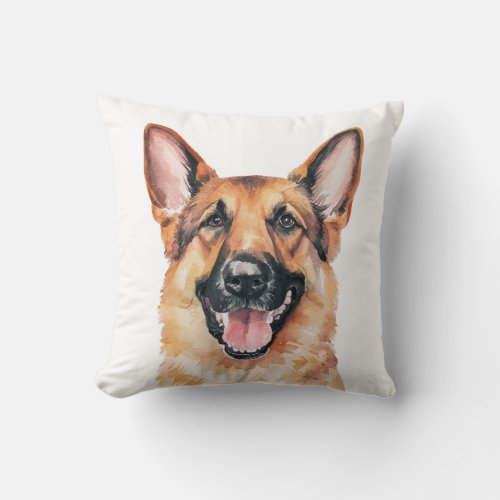 Minimalist German Shepherd Dog Inspired Throw Pillow