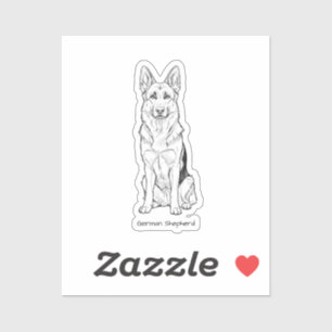 Minimalist German Shepherd Dog Line Art Sticker