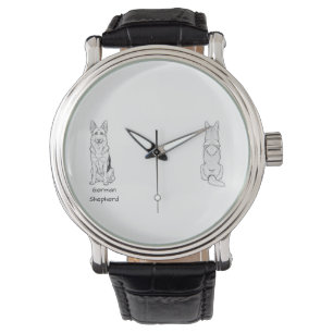 Minimalist German Shepherd Dog Line Art  Watch