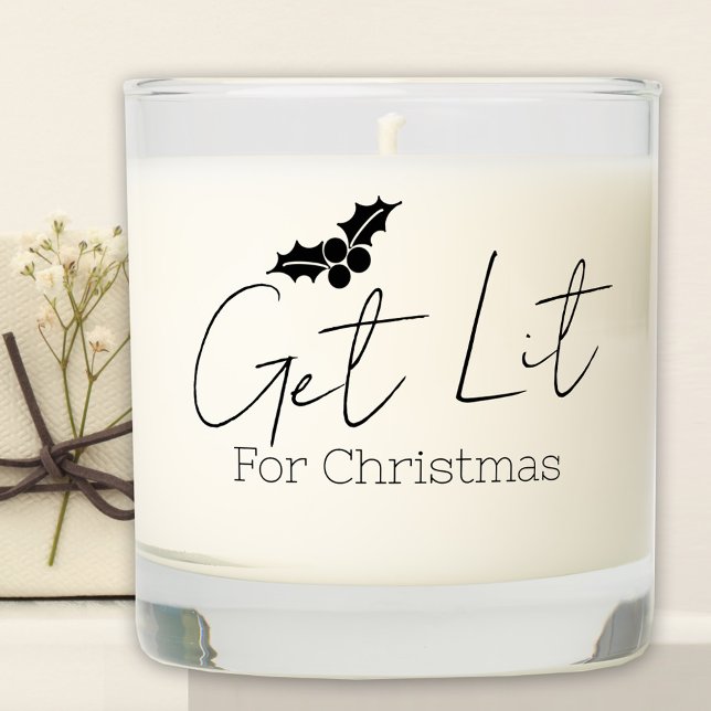 Minimalist "Get Lit" Black & White Christmas Scented Candle (Creator Uploaded)