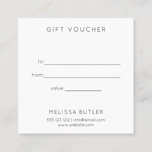 Minimalist Gift Certificate | Zazzle