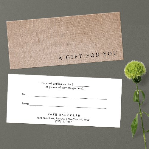 Minimalist Gift Certificate