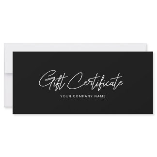 Minimalist Gift Certificate Business Card