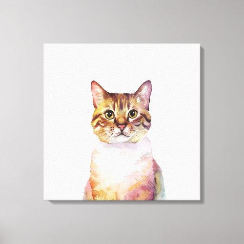 Minimalist Ginger Cat Inspired Canvas Print