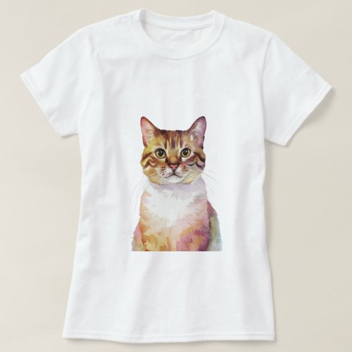Minimalist Ginger Cat Inspired T_Shirt