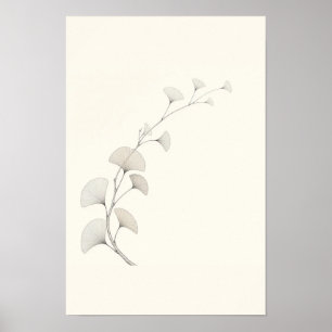 Minimalist Ginkgo Branch Birds Wall Art