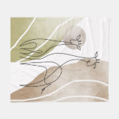 Minimalist Giraffe Continuous Line Art Drawing Fleece Blanket (Front (Horizontal))