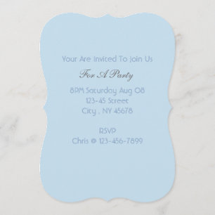 Minimalist girly chic beachy pastel aqua blue invitation