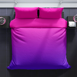 Minimalist Girly Hot Pink Purple Gradient Duvet Cover