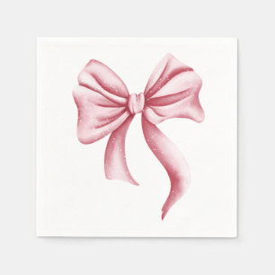Minimalist Girly Pink Bow Party Napkins