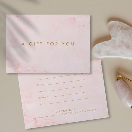 Minimalist Girly Pink Marble Gift Certificate