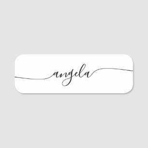 Minimalist Glam Centered Signature Script Name Tag