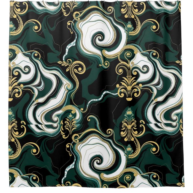 Minimalist Glam Shower Curtain – Subtle Luxe (Front)