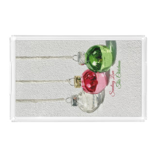 Minimalist Glass Christmas Ornaments Acrylic Tray