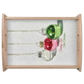Minimalist Glass Christmas Ornaments Serving Tray
