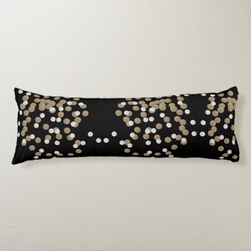 minimalist glitter black champagne gold confetti body pillow