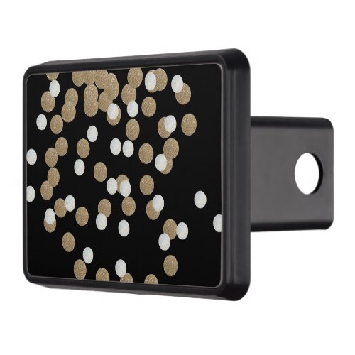 minimalist glitter black champagne gold confetti hitch cover