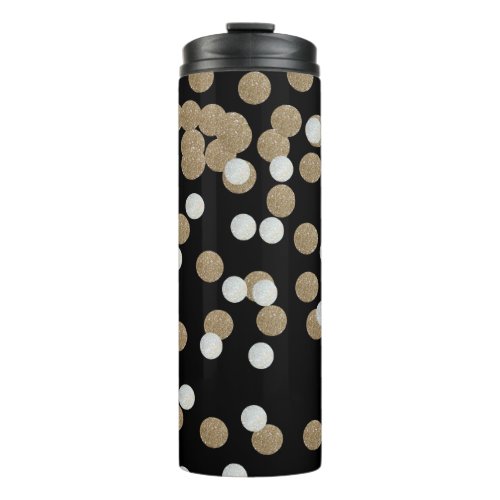 minimalist glitter black champagne gold confetti thermal tumbler