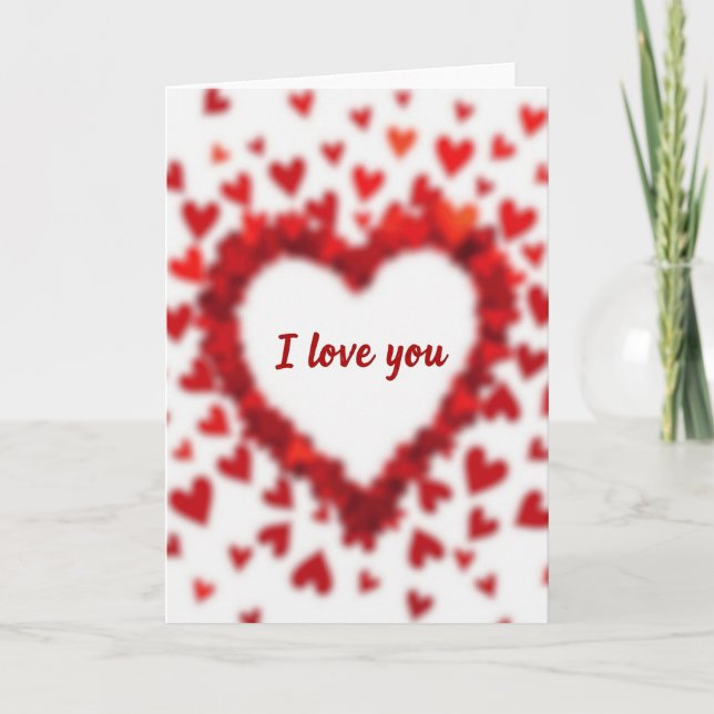 Minimalist Glitter Hearts Card (Front)