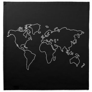 Minimalist Globe World Map T-Shirt Travel Traveler Cloth Napkin